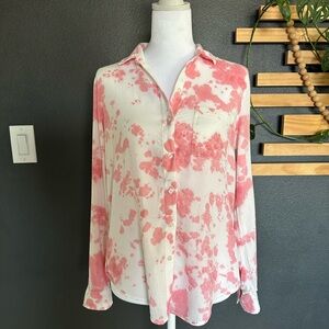 Lucky Brand Pink and White Button-Down Shirt
